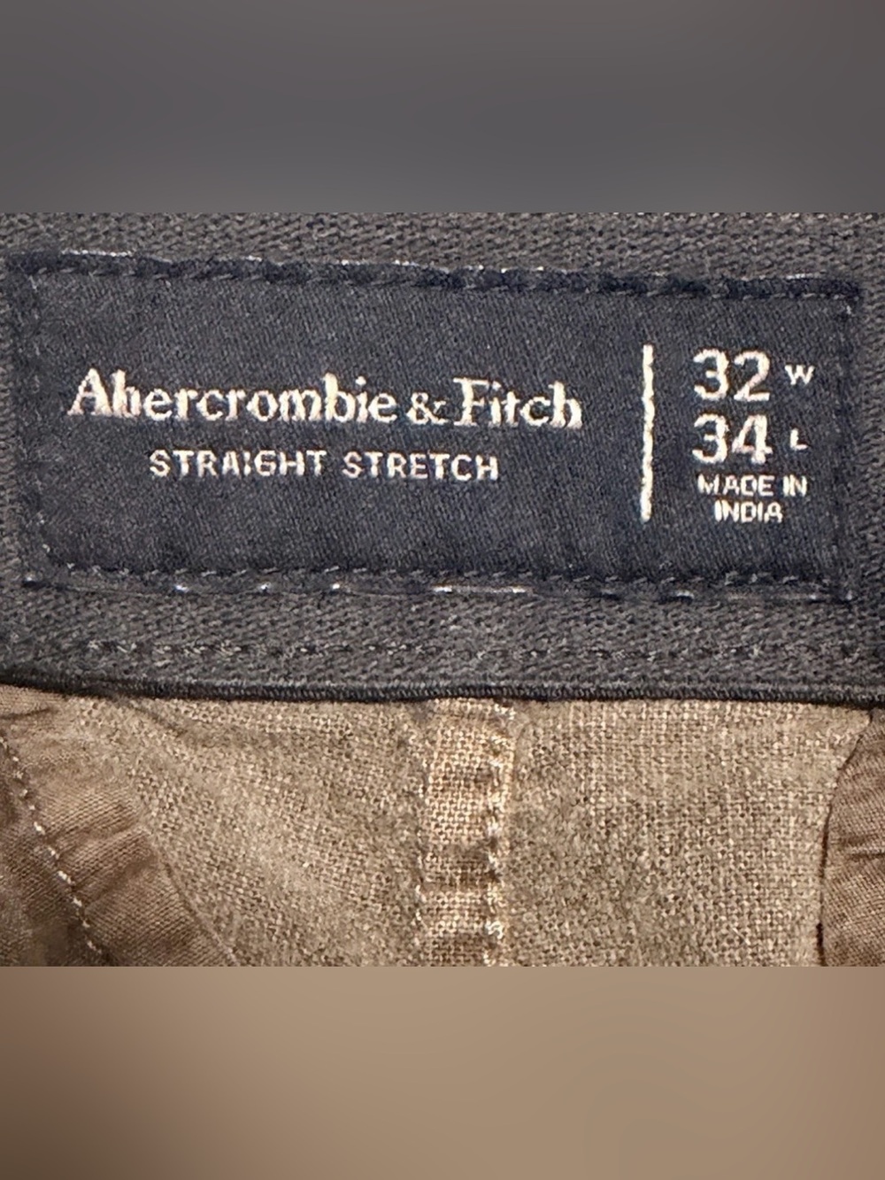 Abercrombie & Fitch Men’s Straight Stretch Jeans 32x34 — Dark Brown